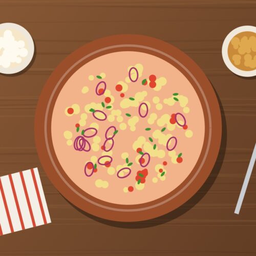 Cevichocho ecuatoriano con tostado y canguil