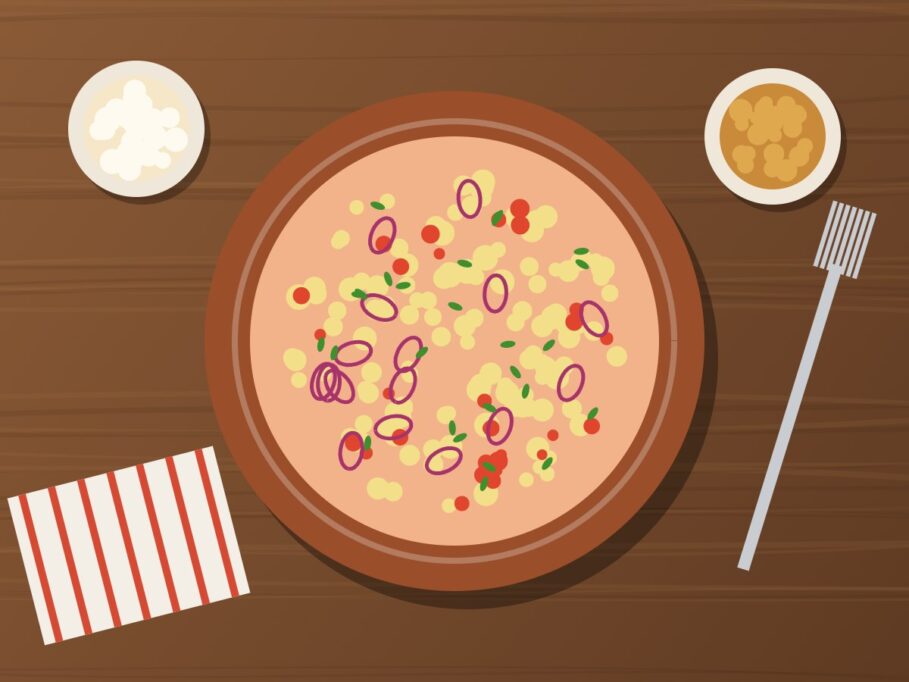 Cevichocho ecuatoriano con tostado y canguil