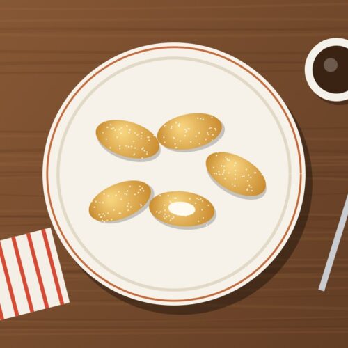 Muchines de yuca rellenos de queso con azúcar y café